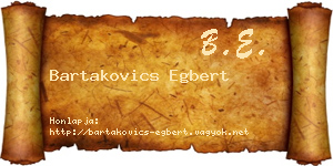 Bartakovics Egbert névjegykártya